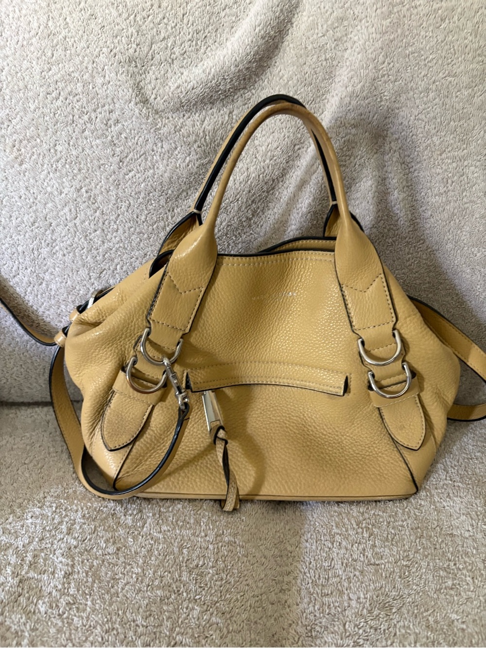 Marc Jacobs Pebble Leather Satchel in Mustard Yellow